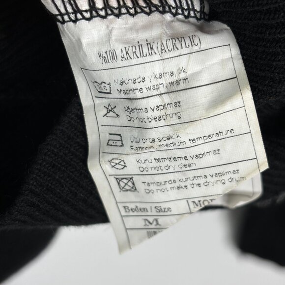 Deka men’s sweater M gray black check print retro Klingon check crew neck office - Picture 10 of 12